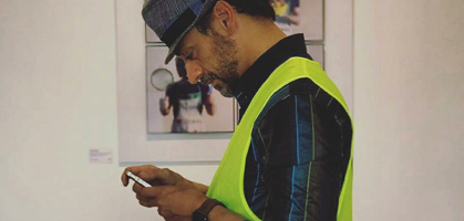 Nicola Bertoglio durante la performance.