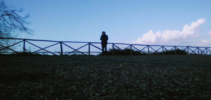 Nicola Bertoglio durante la performance.